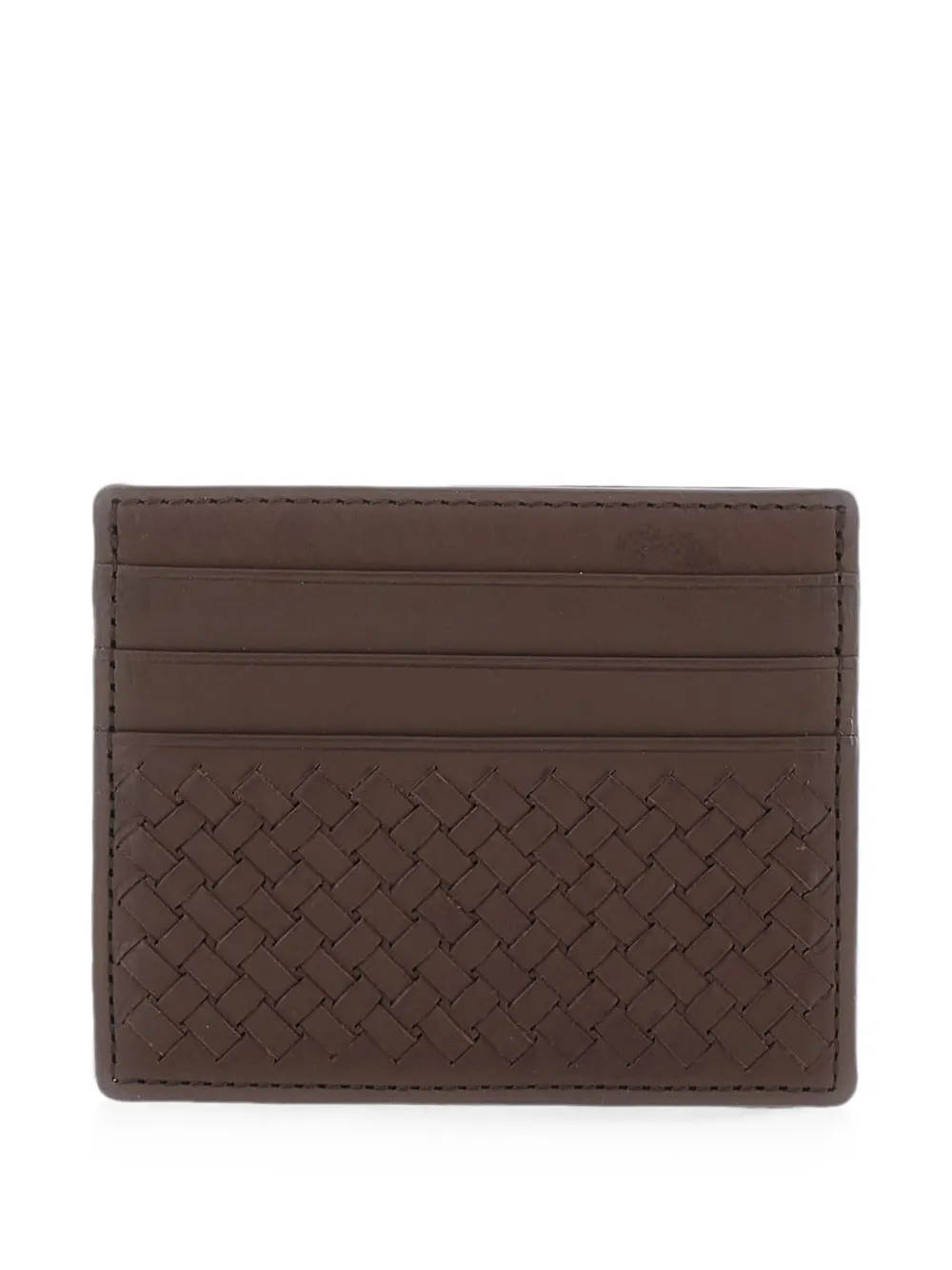 DRAGON DIFFUSION woven leather card holder - Braun