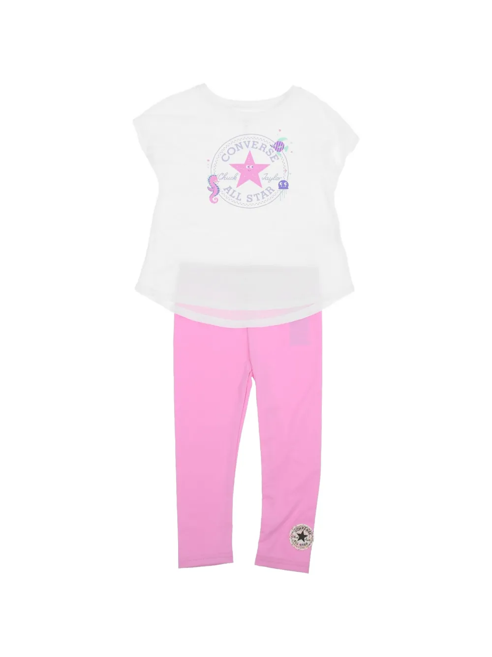 Converse Kids logo-print leggings set Roze