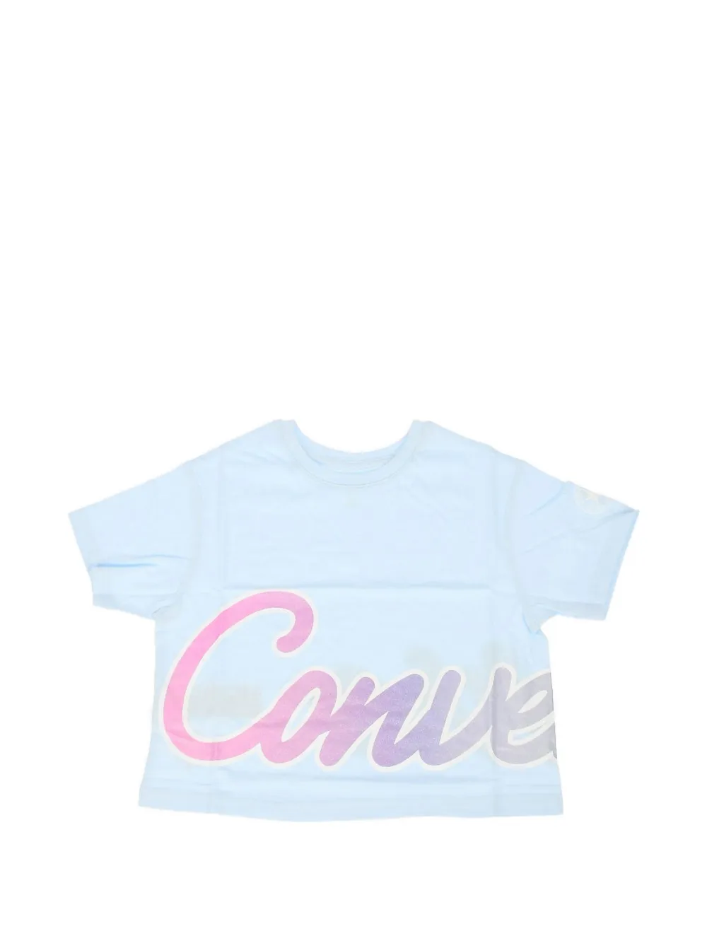 Converse Kids glitter-print All Star T-shirt Blauw