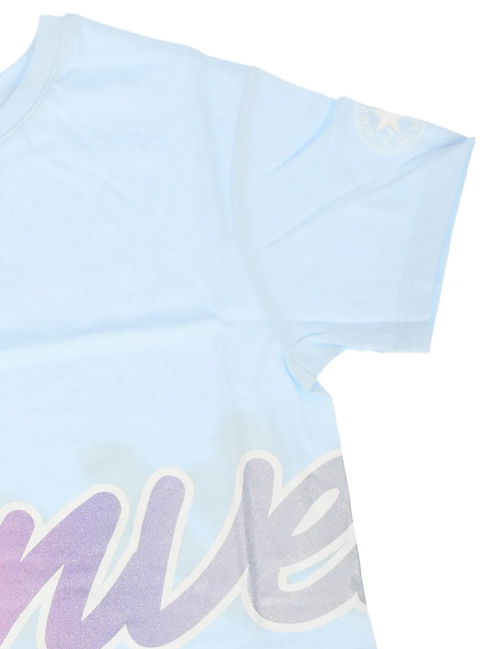 Converse Kids glitter-print All Star T-shirt Blauw