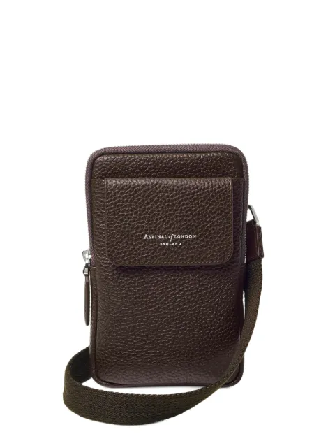 Aspinal Of London pochette pour smartphone Reporter à bandoulière et texture grainée