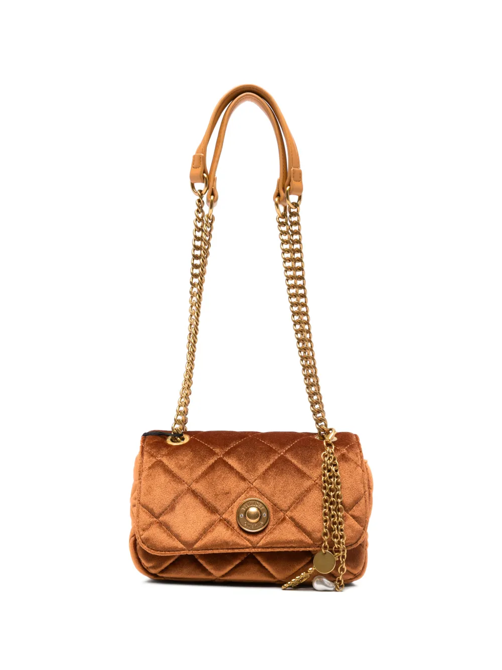 TWINSET quilted velvet shoulder bag - Braun