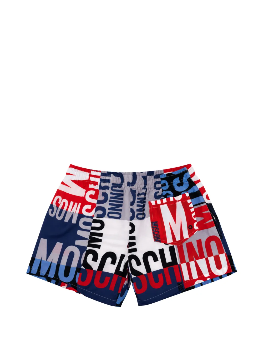 Moschino Zwembroek met logoprint en trekkoord Wit