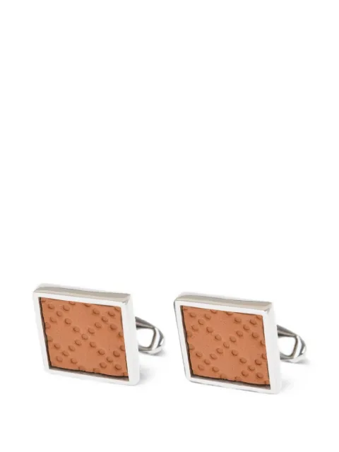 Corneliani leather square cufflinks