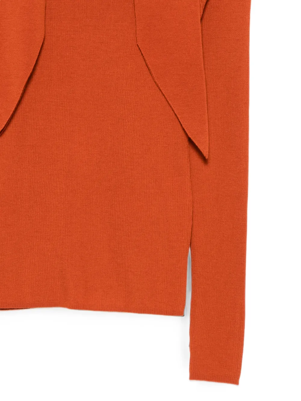 P.A.R.O.S.H. Ribgebreide trui met strikdetail Oranje