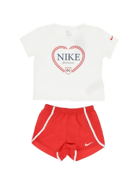 Nike Kids Swoosh logo-print shorts set