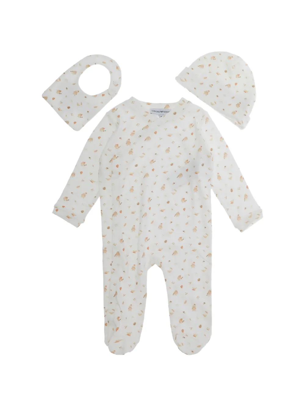 Emporio Armani Kids Strampler mit grafischem Print (3er-Set) - Weiß