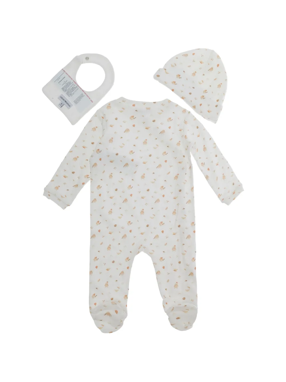 Emporio Armani Kids Drie rompers met grafische print Wit