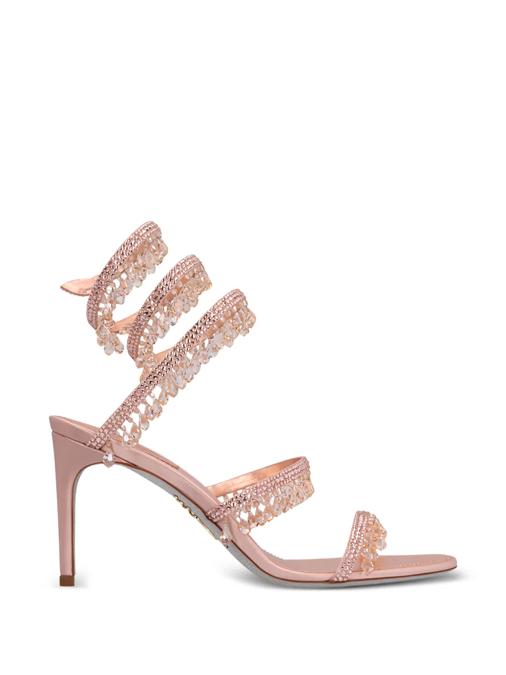 René Caovilla Cleo crystal-embellished sandals Roze