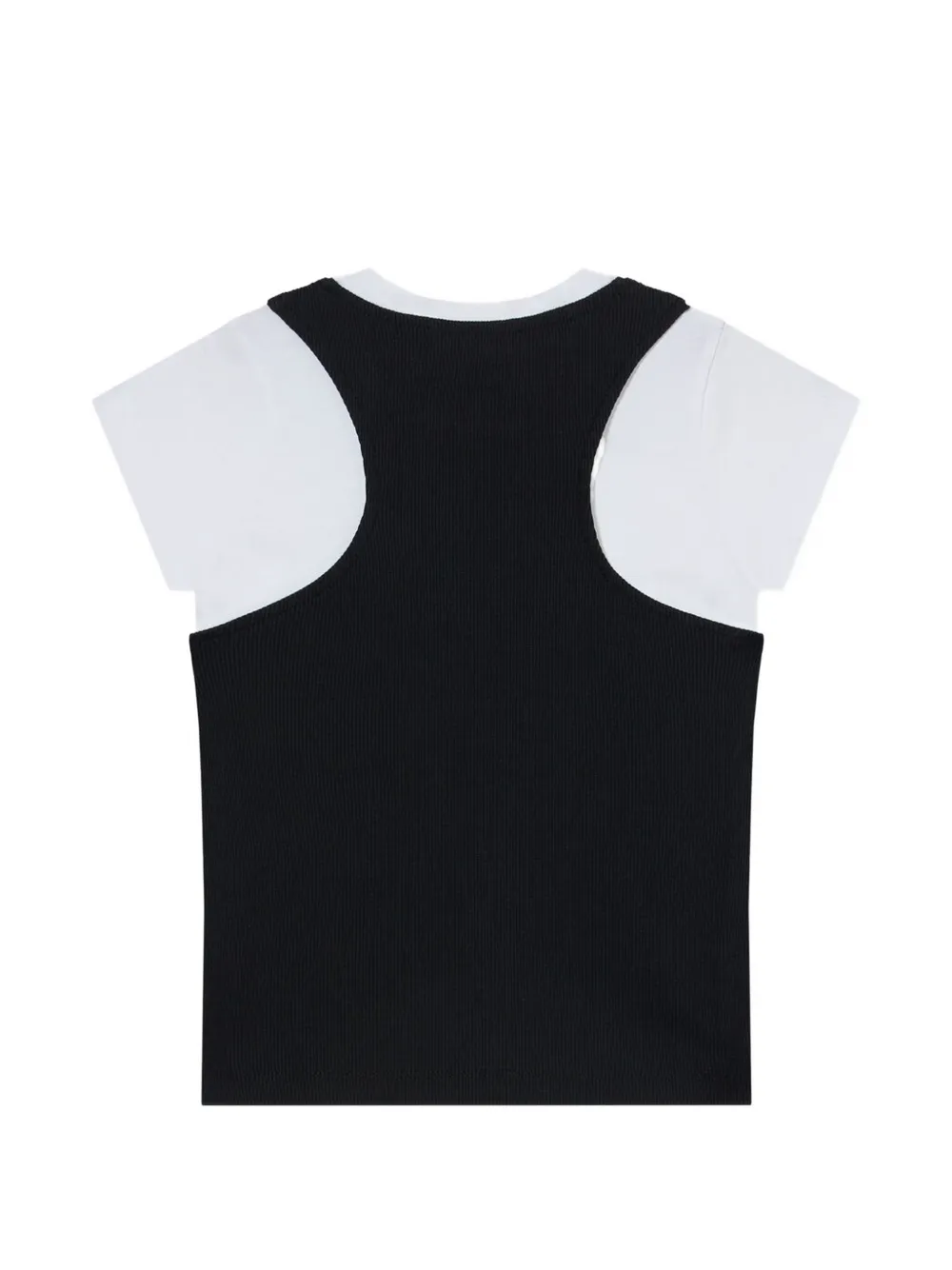 Off-White Kids Off Stamp double-layer T-shirt Zwart