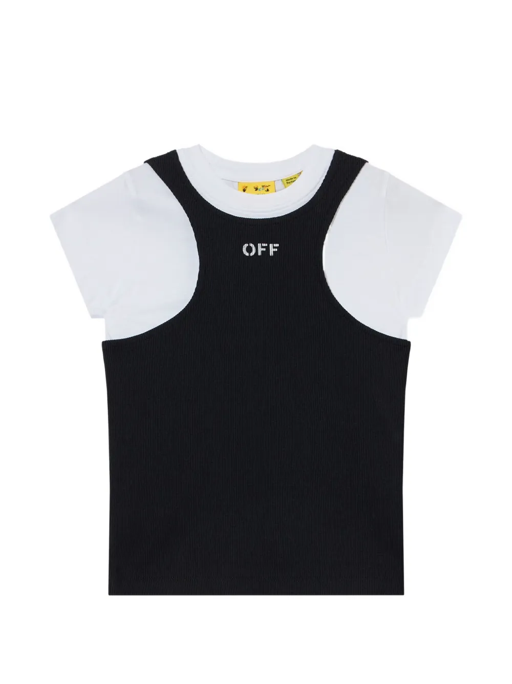Off-White Kids Off Stamp double-layer T-shirt - Nero