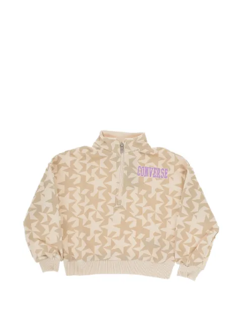 Converse Kids star-print half-zip sweater