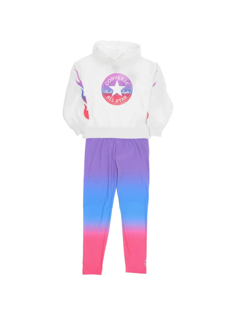 Converse Kids ensemble legging-hoodie à logo imprimé - Blanc