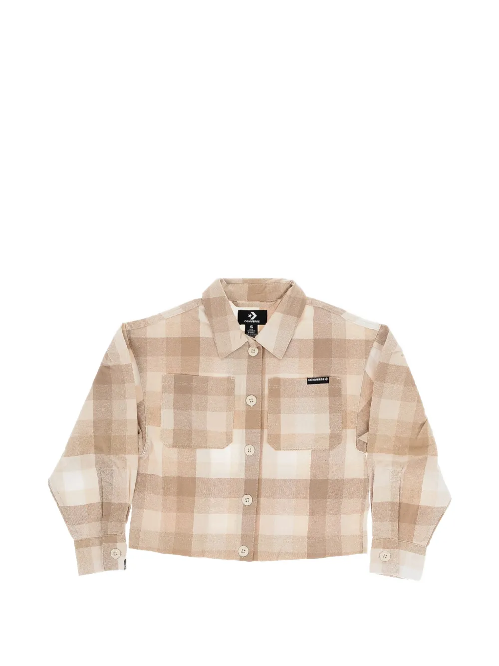 Converse Kids checked button-up shirt Beige