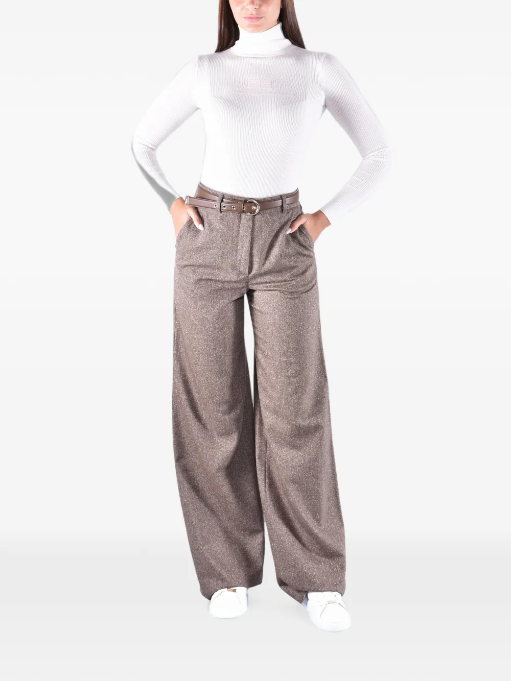 Max Mara belted wide-leg trousers Bruin