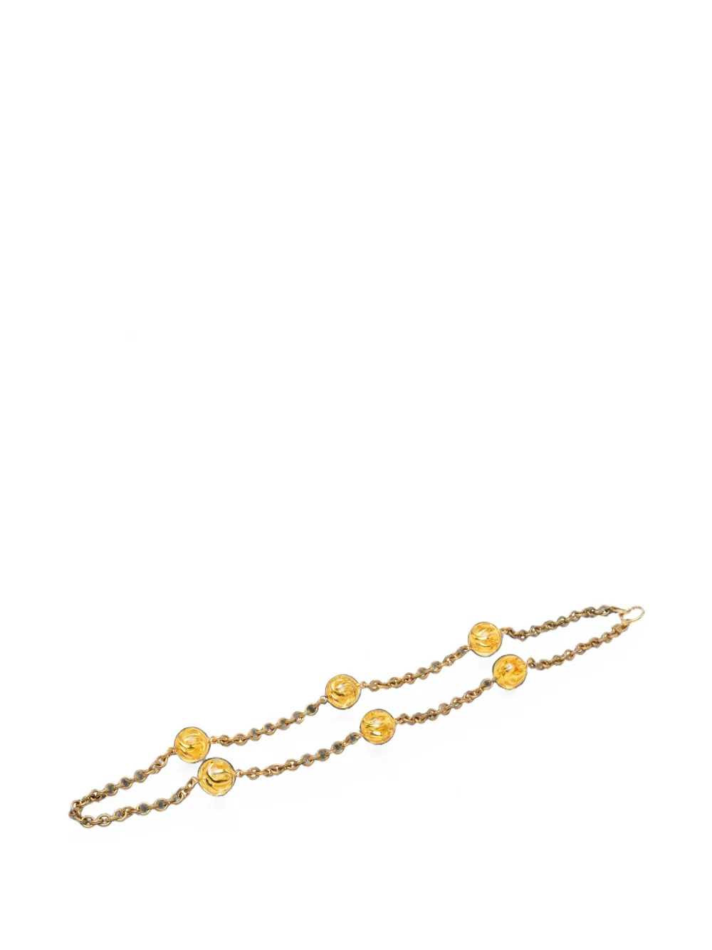 CHANEL Pre-Owned Collana lunga CC placcata oro con sfere in resina 1980-1990