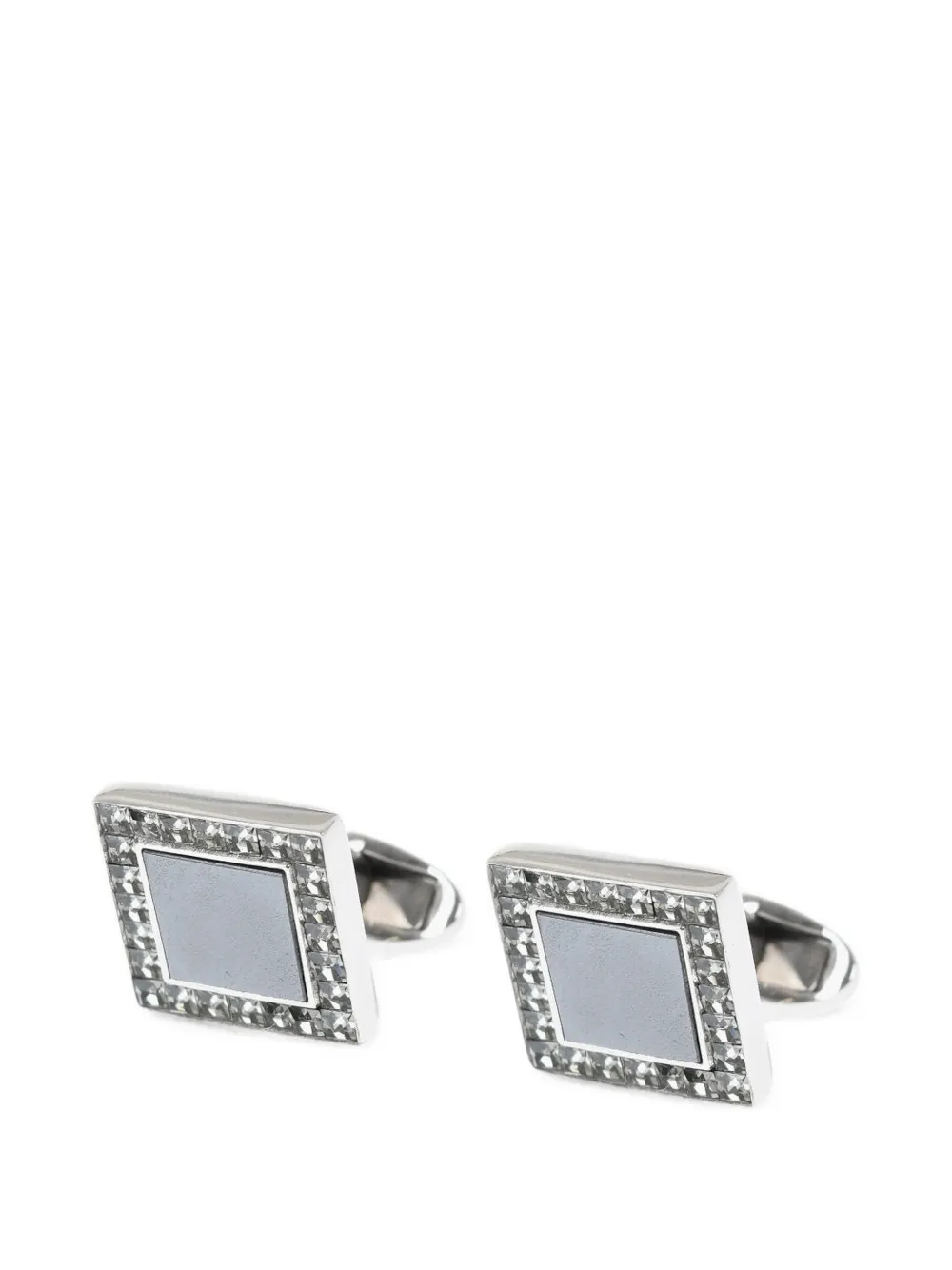 Corneliani Hematite And Crystal Cufflinks In Multi