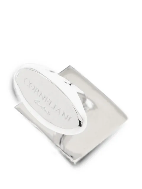 Corneliani hematite and crystal cufflinks