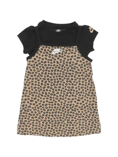 Nike Kids floral-print logo-print mini dress