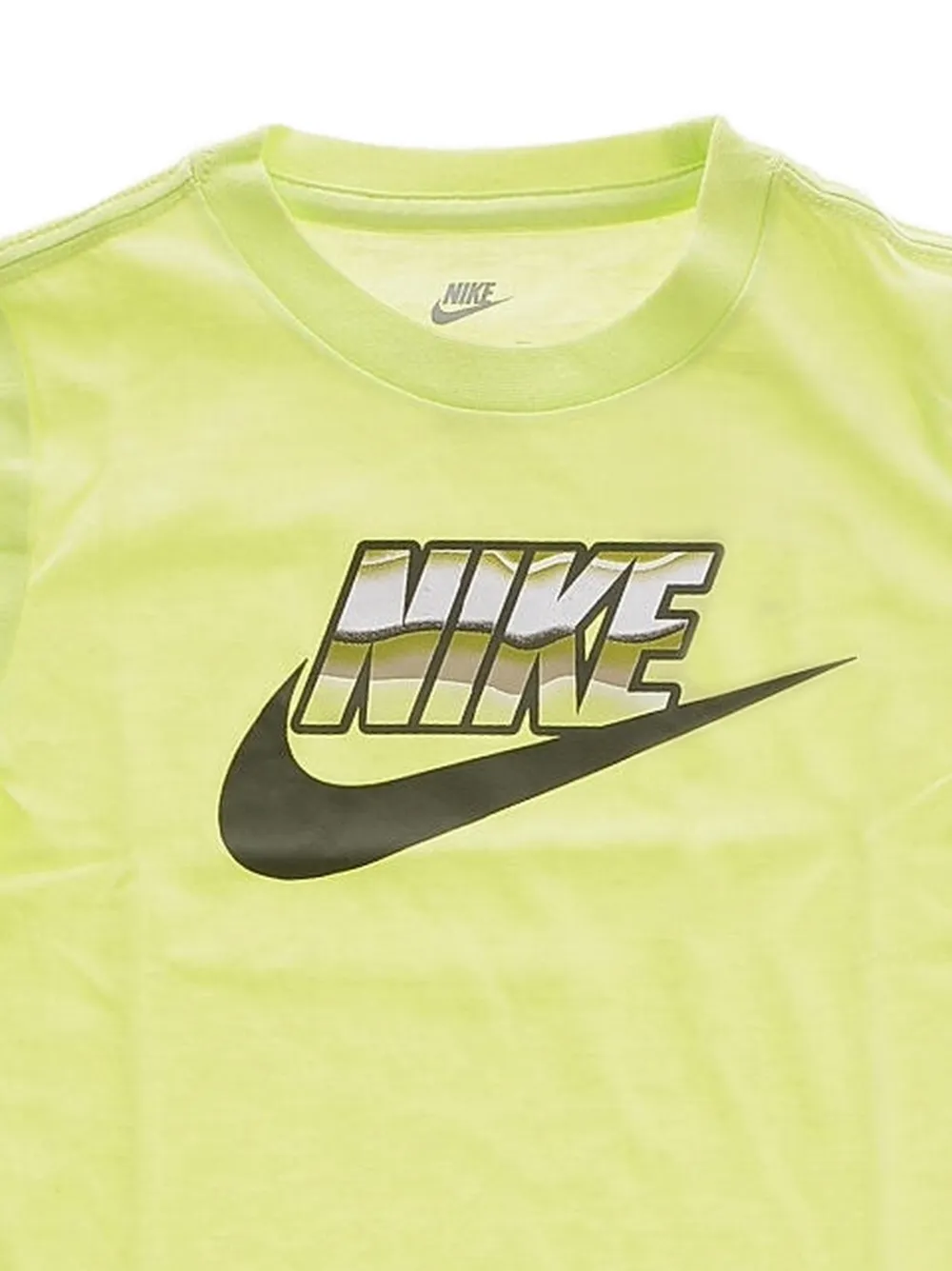 Nike Kids logo-print crew-neck T-shirt Geel