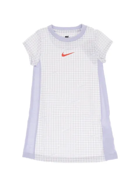 Nike Kids vestido estilo camiseta a cuadros con logo
