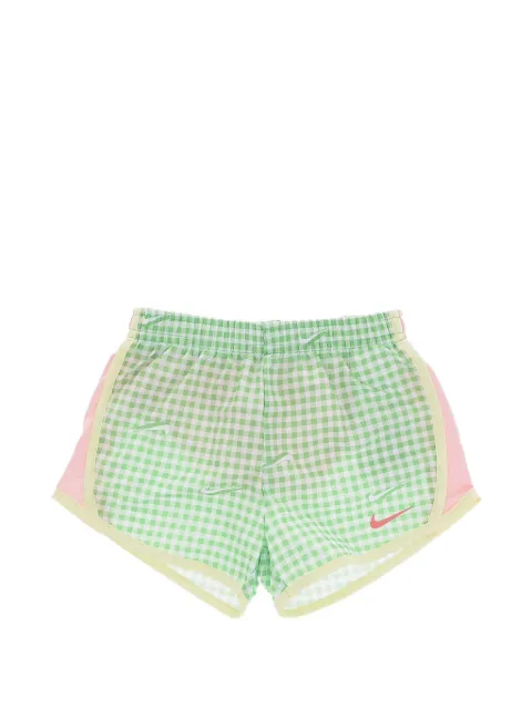 Nike Kids gingham-check logo-print shorts