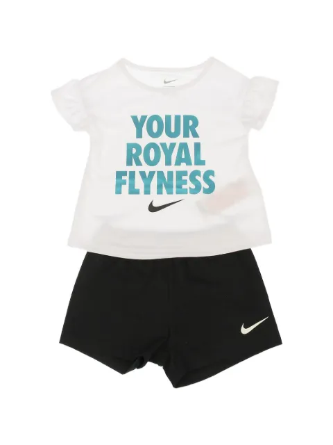Nike Kids Conjunto de camiseta e short com logo e babados