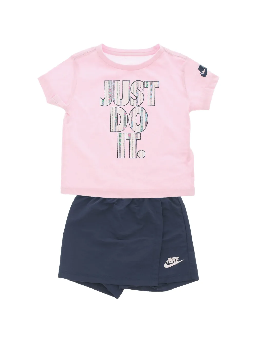 Nike Kids logo-print tshirt and skort set Roze