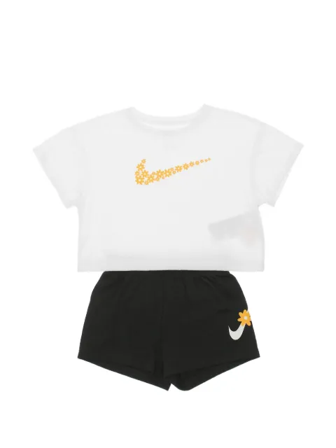 Nike Kids floral logo-print T-shirt and shorts set