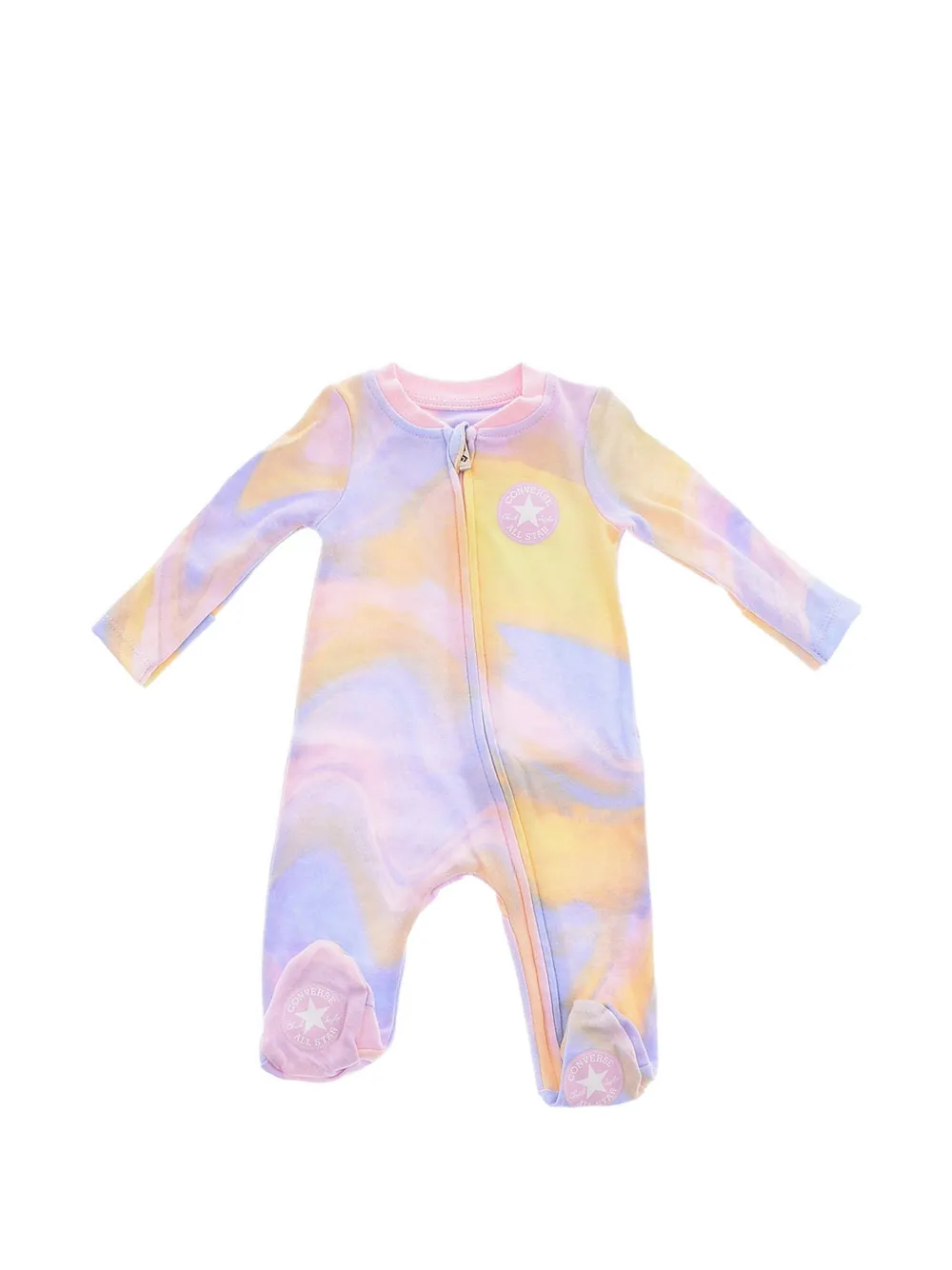 Converse Kids logo-patch tie-dye pajamas Paars