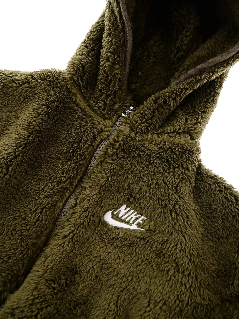 Nike Kids Club faux-fur hoodie Groen
