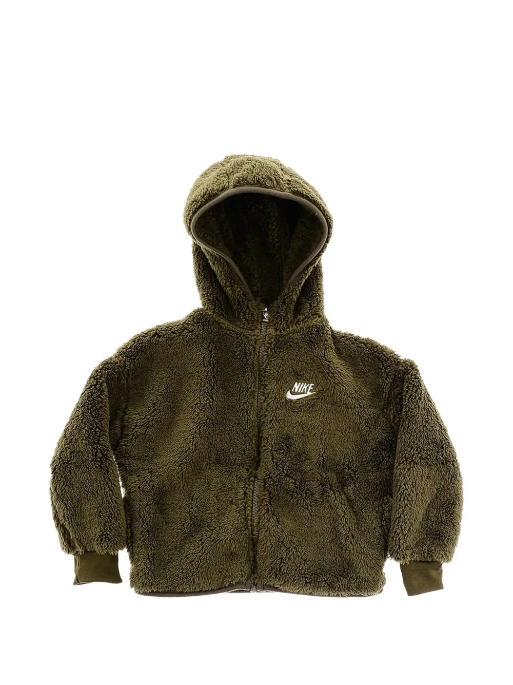 Nike Kids Club faux-fur hoodie Groen