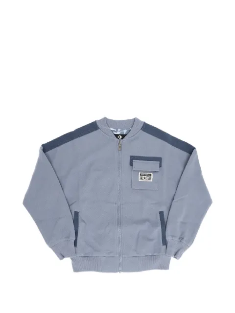 Converse Kids logo-patch zip-up bomber jacket
