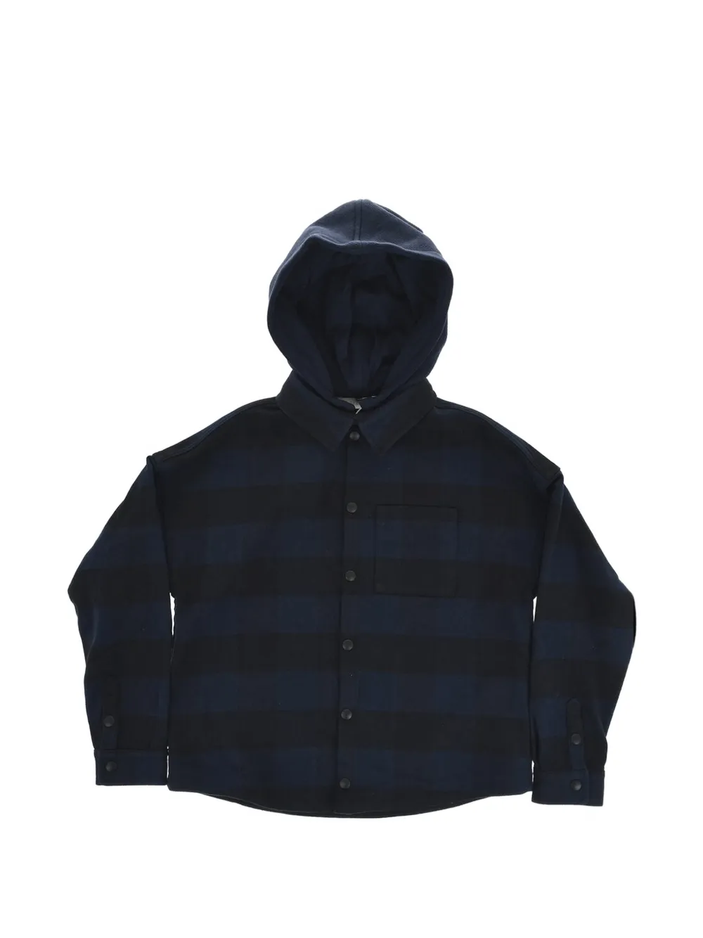 Palm Angels Kids surchemise à carreaux Buffalo et capuche - Bleu
