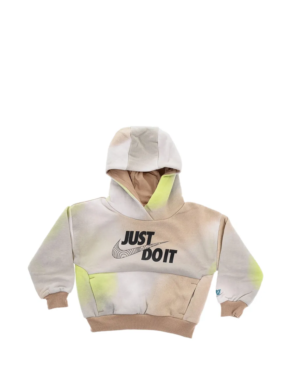 Nike Kids logo-print pouch-pocket hoodie Beige