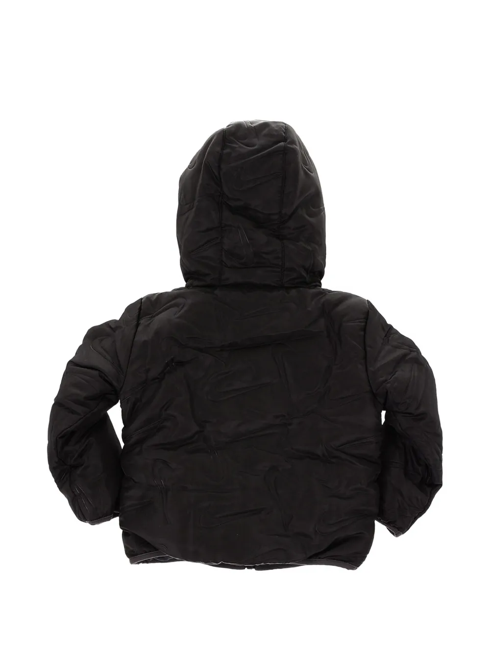 Nike Kids logo-embroidered puffer jacket Zwart