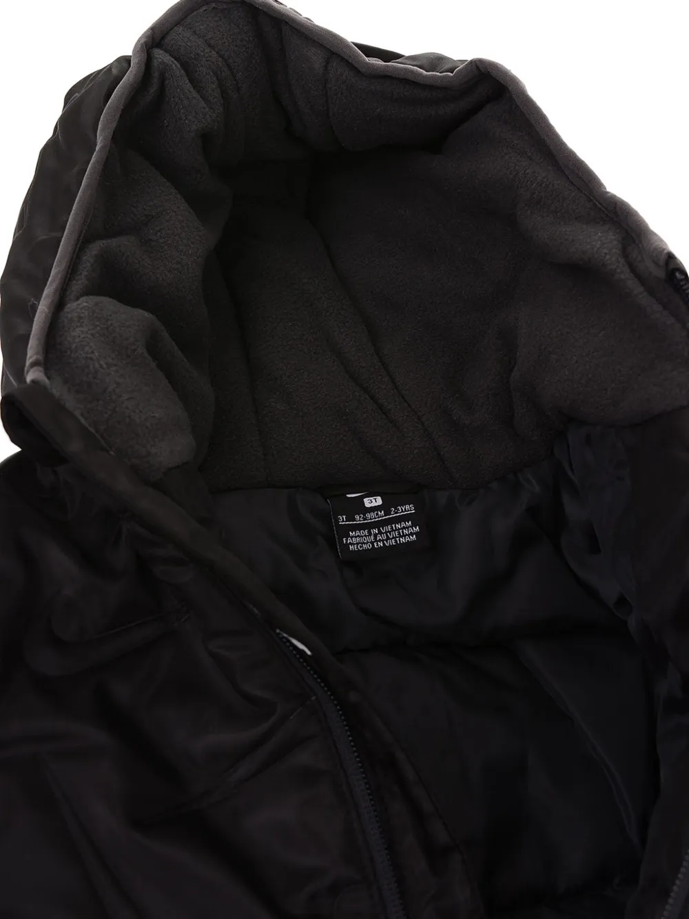 Nike Kids logo-embroidered puffer jacket Zwart