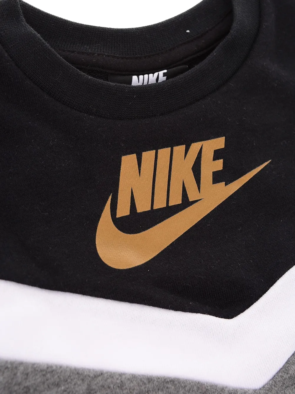 Nike Kids logo-print panelled sweatshirt Grijs