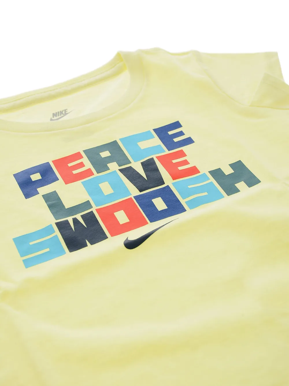 Nike Kids Swoosh logo-print T-shirt Geel