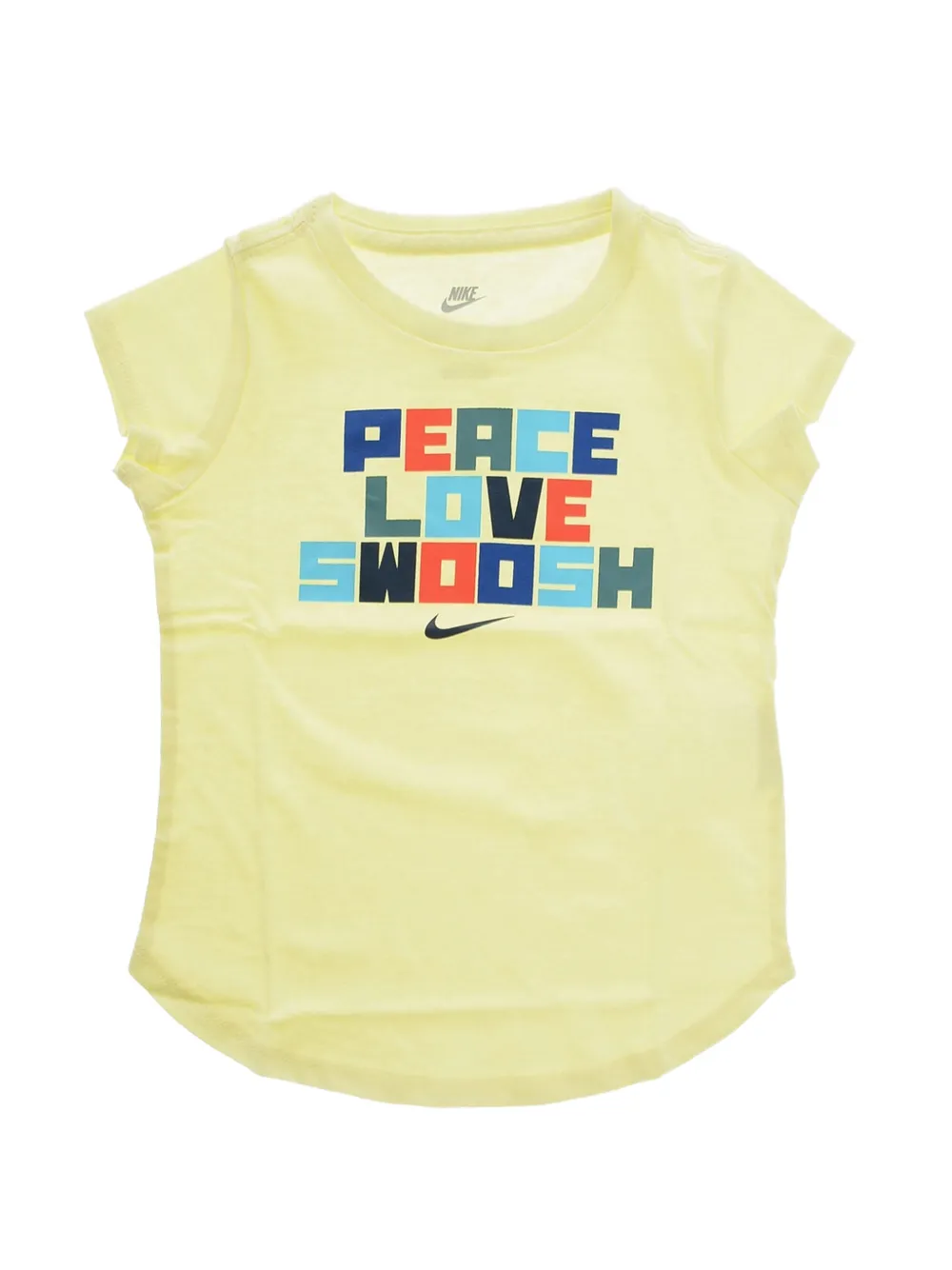 Nike Kids Swoosh logo-print T-shirt Geel