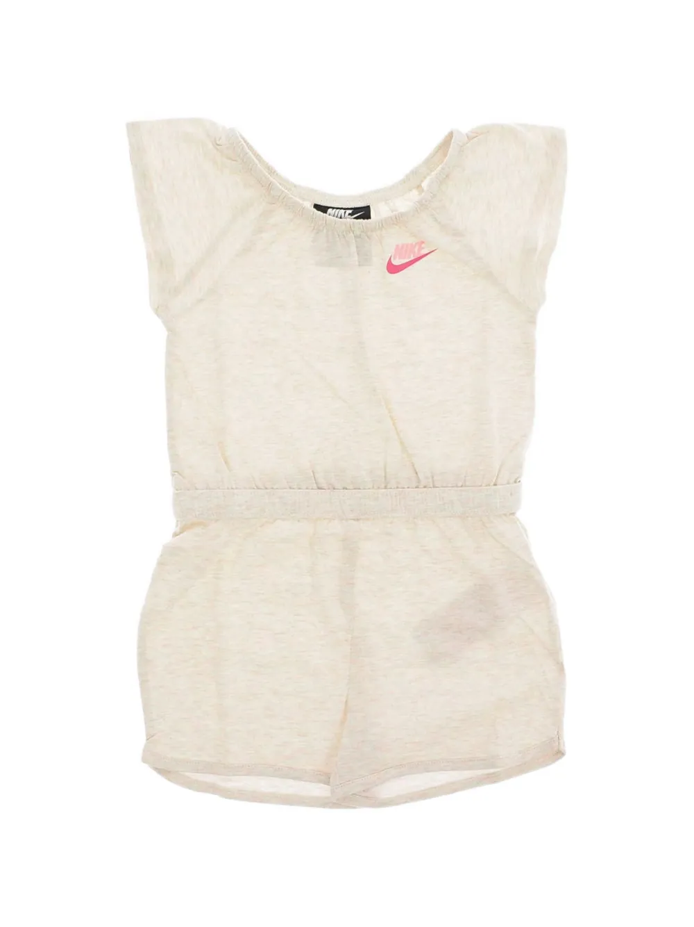 Nike Kids logo-print cotton playsuit Grijs