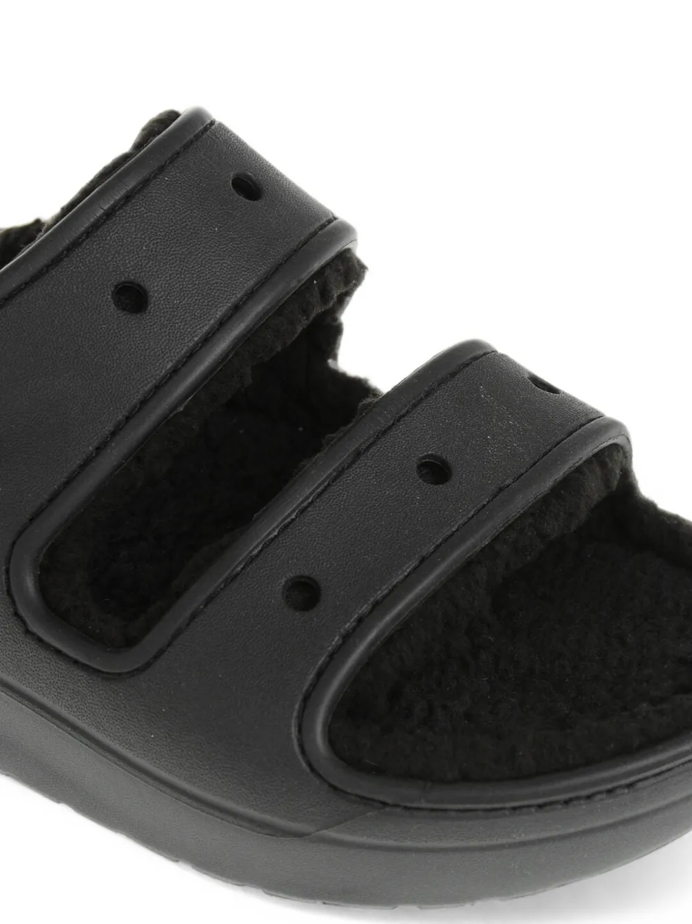 Crocs Classic Cozzzy double-band sandals Zwart