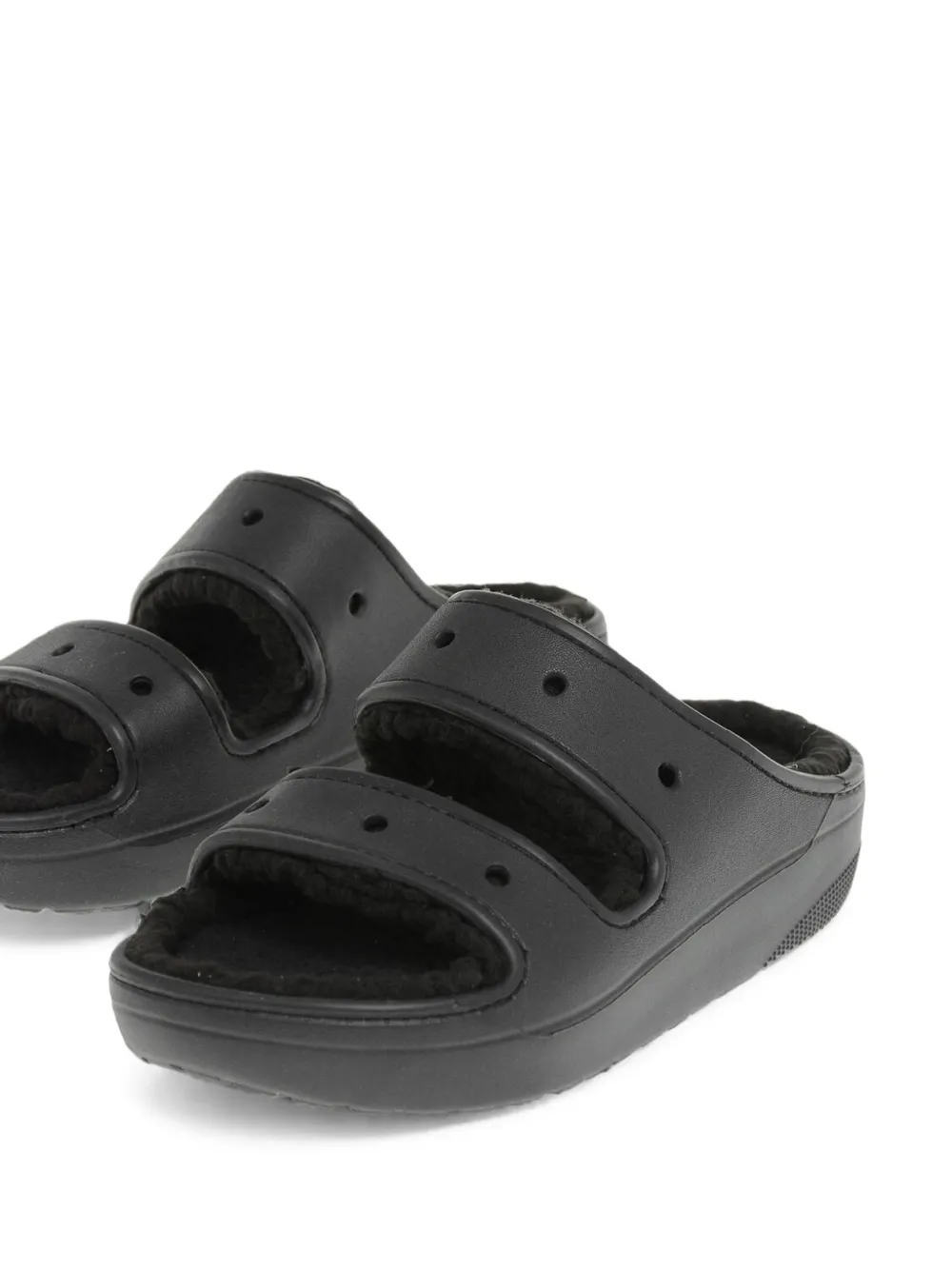 Crocs Classic Cozzzy double-band sandals Zwart
