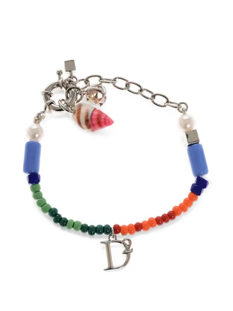 DSQUARED2 logo-charm beaded bracelet