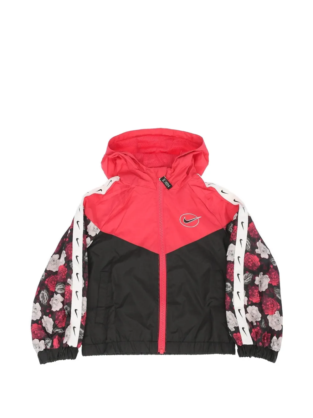 Nike Kids veste à fleurs imprimées et bandes logo - Noir