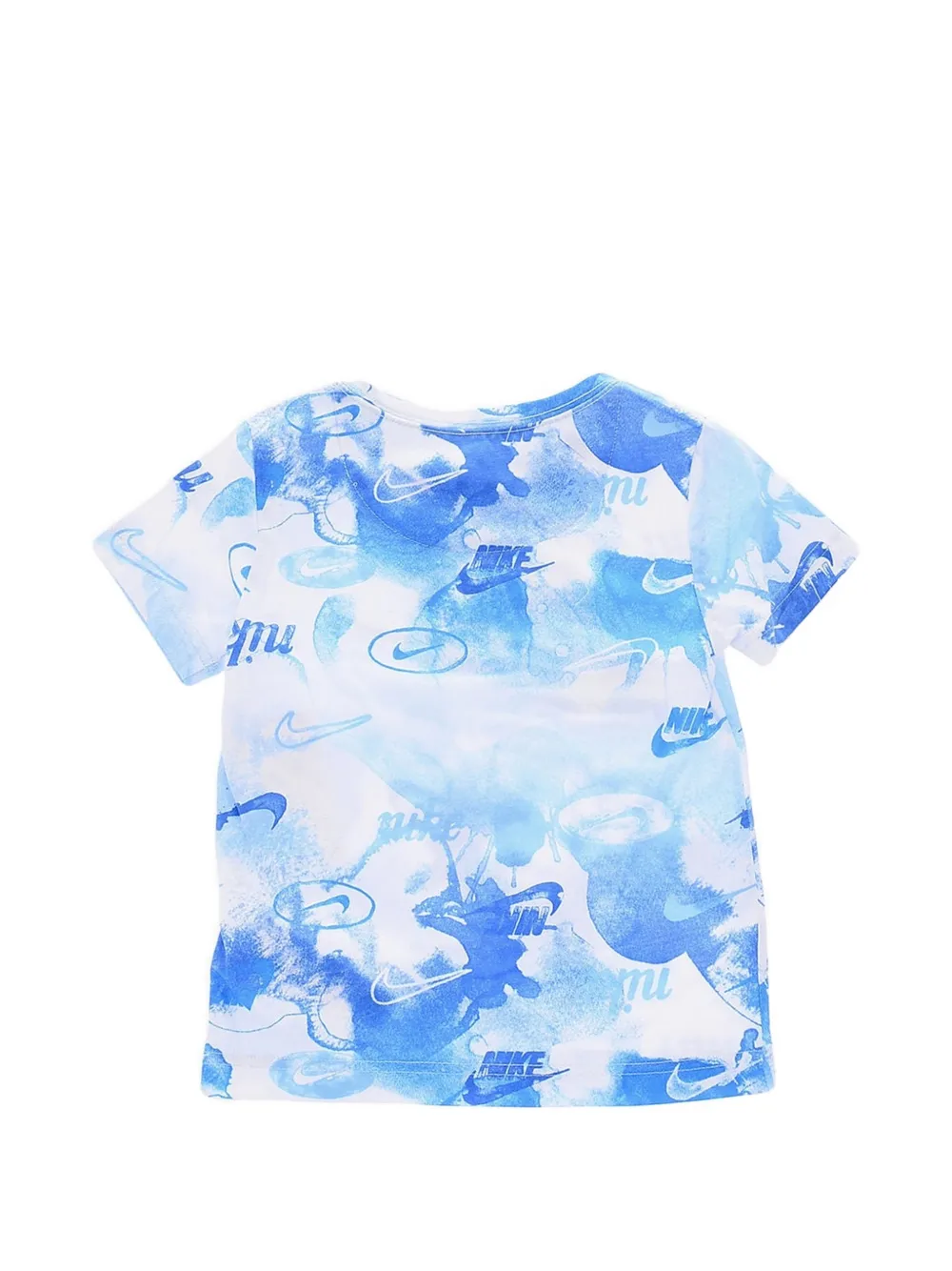 Nike Kids logo-print T-shirt and shorts set Blauw