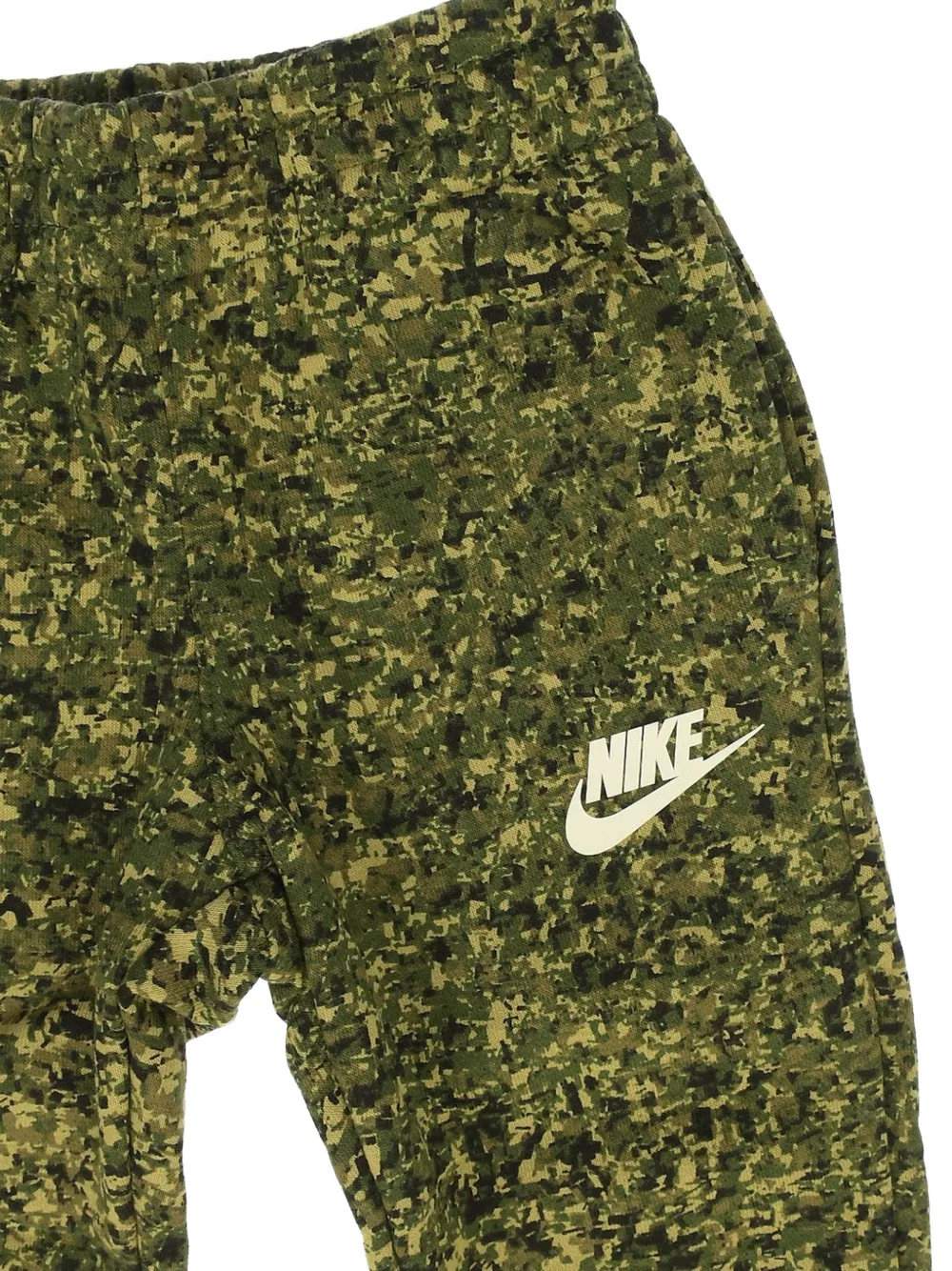 Nike Kids logo-print camouflage-print track pants Groen