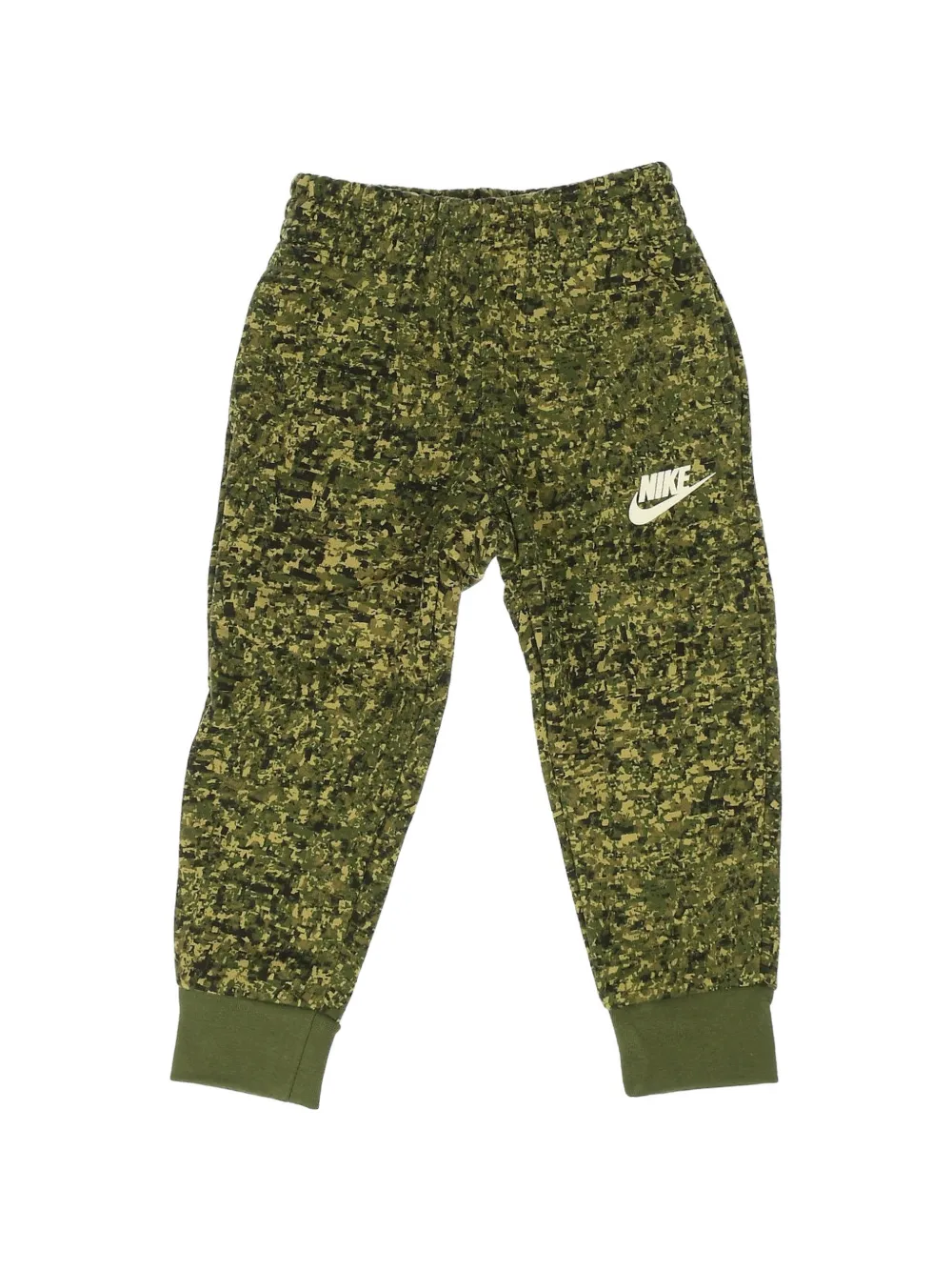 Nike Kids logo-print camouflage-print track pants Groen