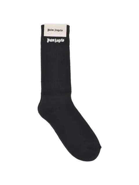 Palm Angels logo-embroidered ribbed-knit socks