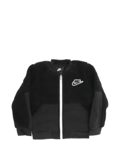 Nike Kids sherpa logo-patch jacket